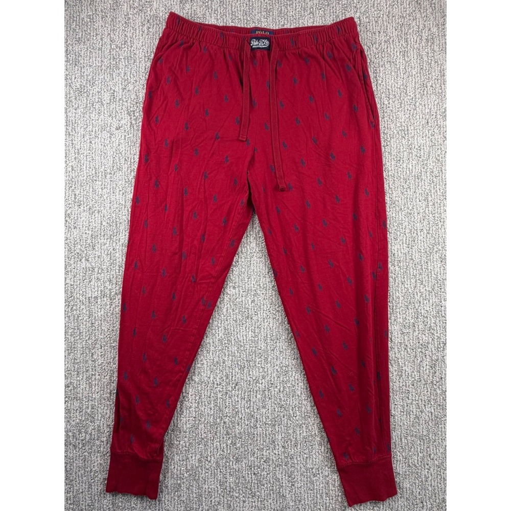 Polo Ralph Lauren Joggers Mens L Red Pony Logo Sleepwear Lounge Pants